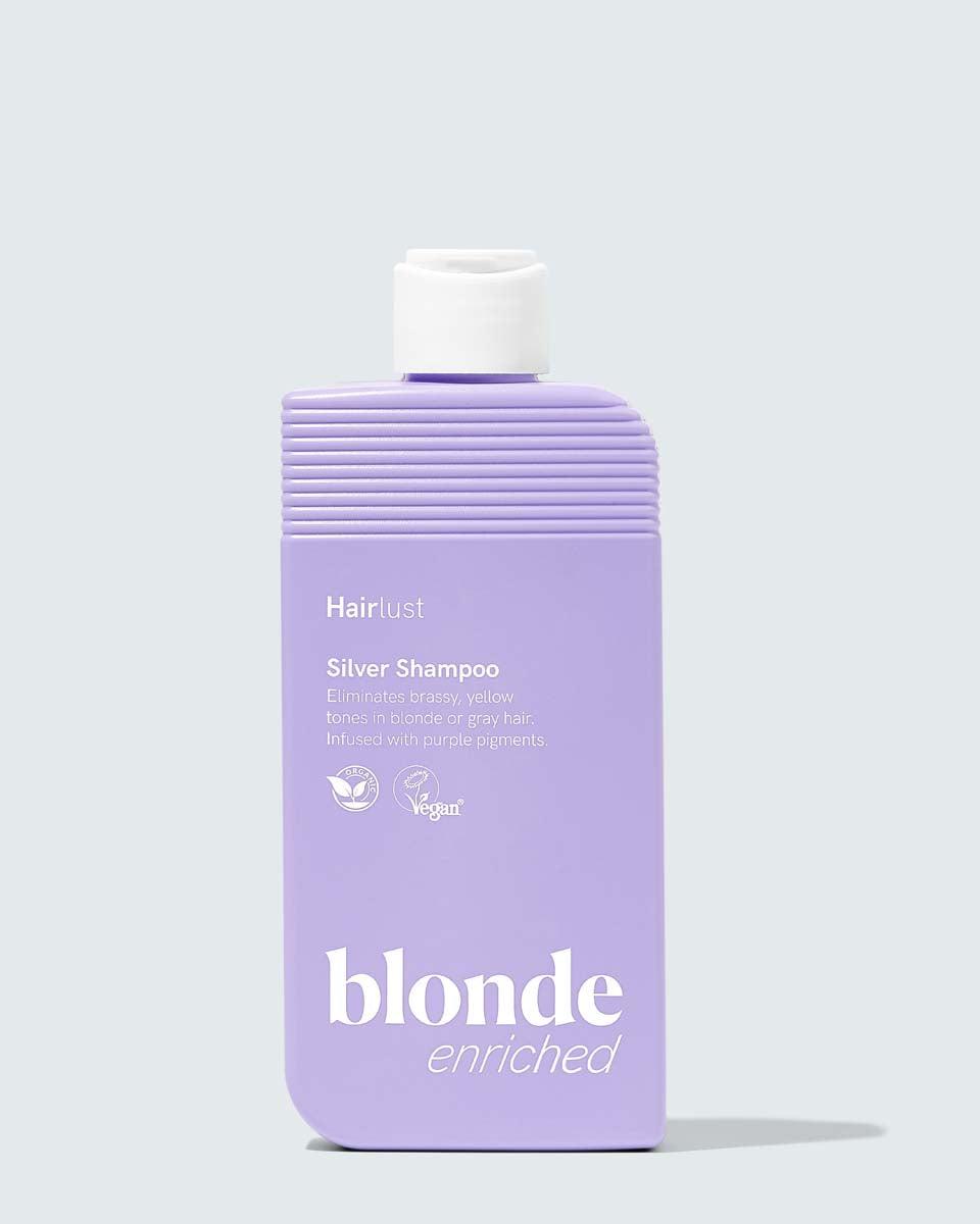 Hairlust Enriched Blonde Silver Shampoo – lilla sølvsjampo i hvit flaske