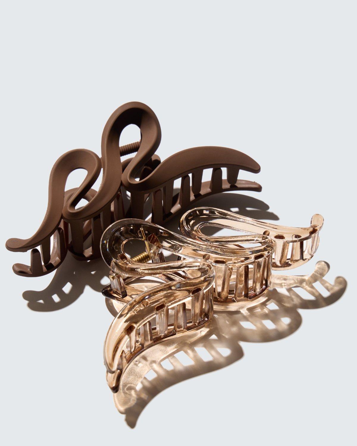 Hairlust Large Claw Hair Clips i bølgedesign – stor hårklype