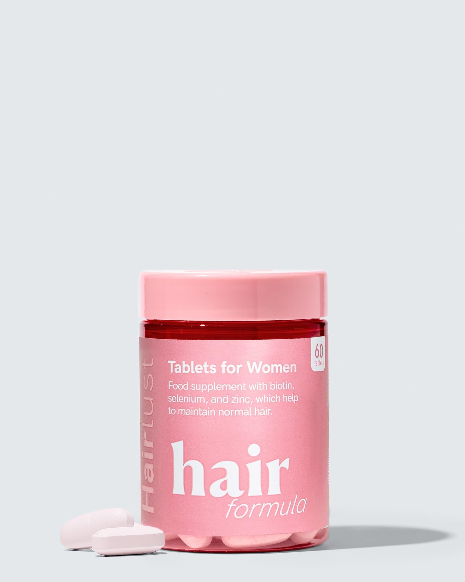 Hairlust Hair Formula Tablets for Women – hårtabletter med silika fra bambus og aminosyrer