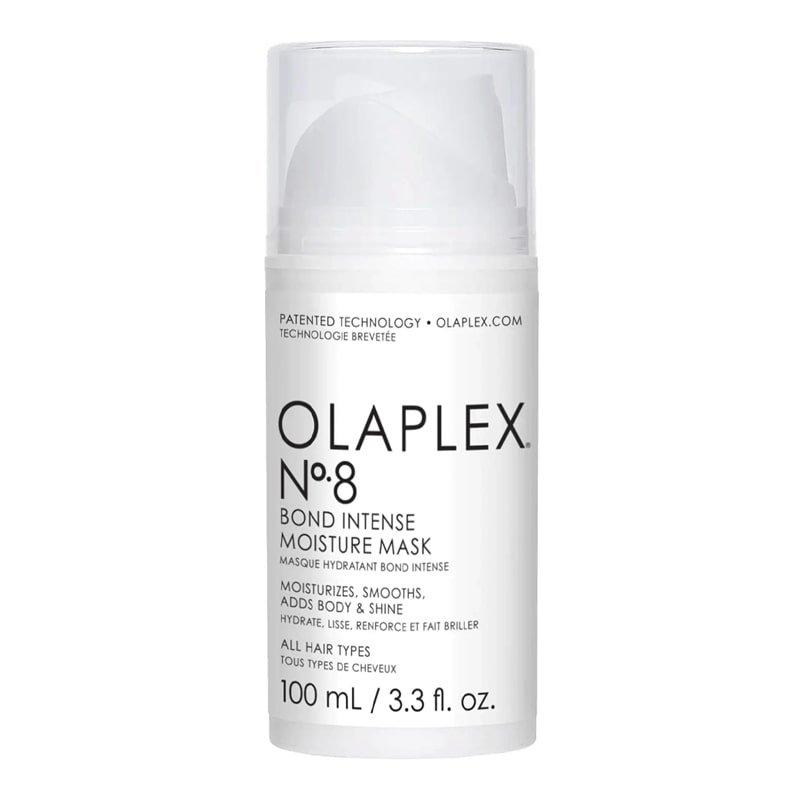 Olaplex No.8 Bond Intense Moisture Mask hvit boks med lilla tekst